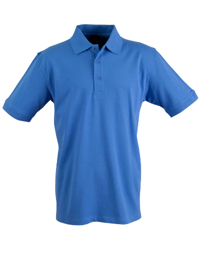 Picture of Winning Spirit, Mens Cotton Stretch Polo- Azure Blue Size 2XL